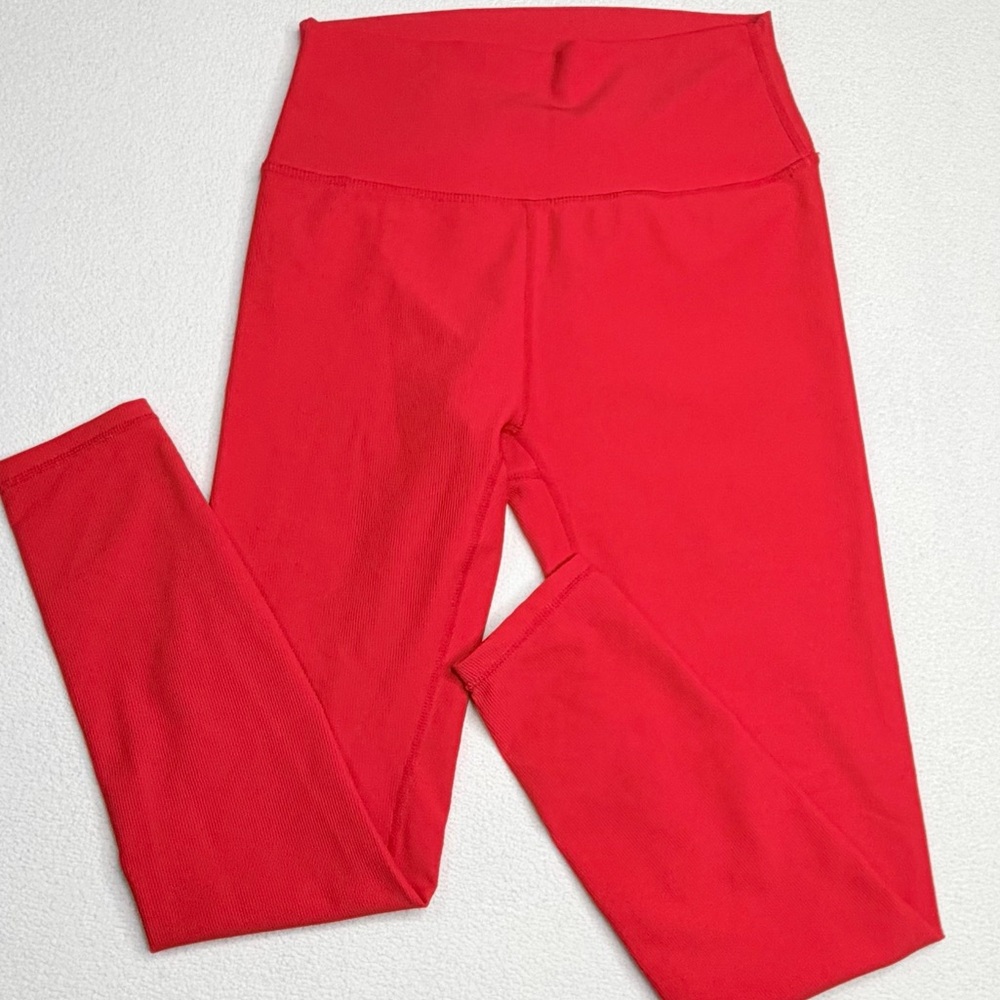 Wilo the Label Ribbed High-Waisted Leggings•Fire Red - Picture 11 of 11